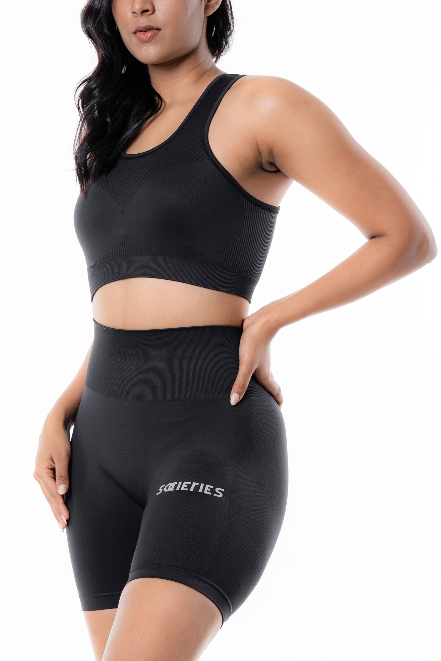 Seamless Black Sports Bra | Societies Clothing Sri Lanka | Activewear | Gym Clothes | Gym Wear