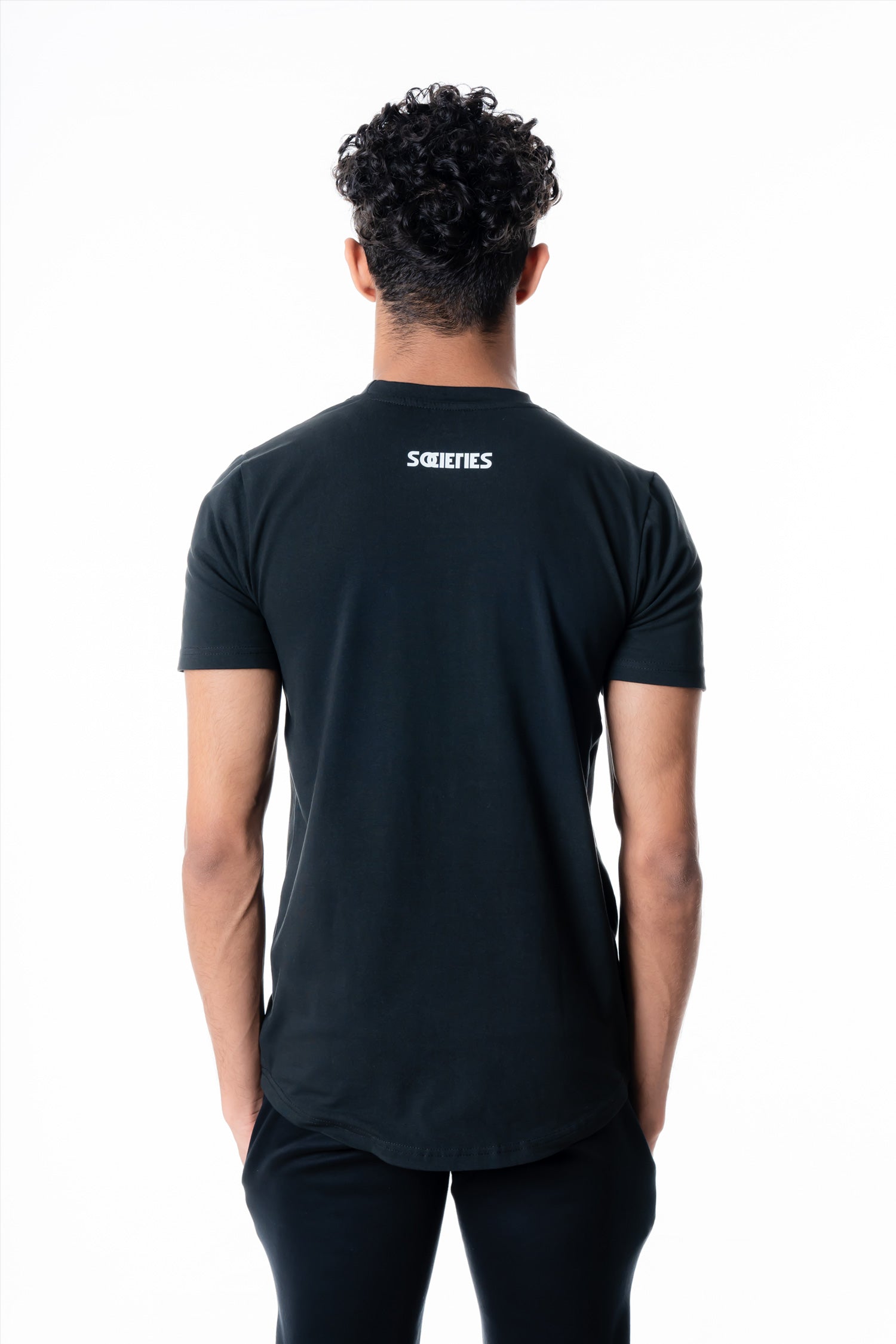 Curved Black T-Shirt | Societies Clothing Sri Lanka | Activewear | Gym Clothes | Gym Wear | Gym  T-Shirt
