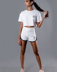 White Crop Top T-Shirt | Societies Clothing Sri Lanka | Activewear | Gym Clothes | Gym Wear | Gym Comfort Wear 